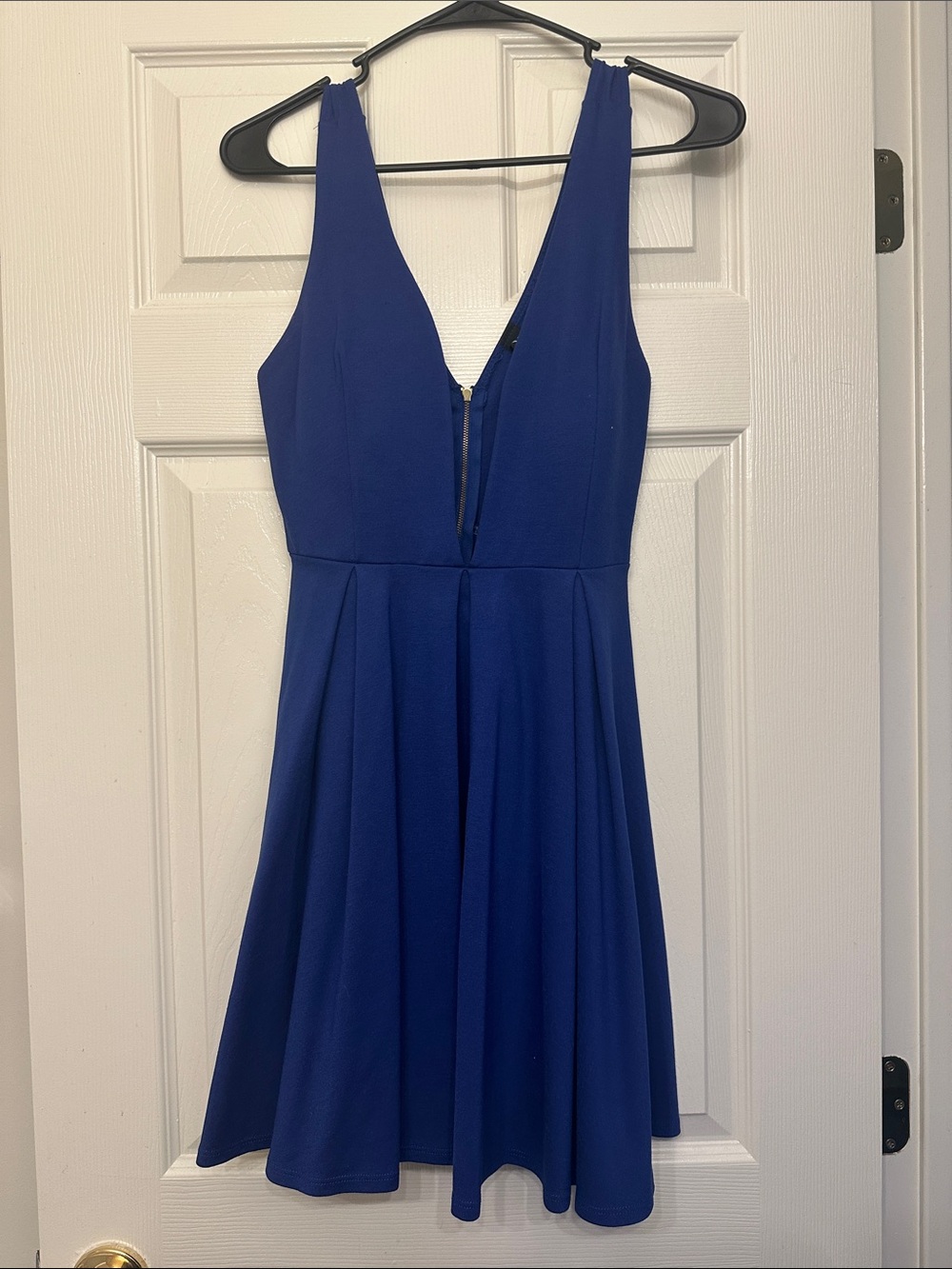 Windsor Deep Blue V-Neck Mini Dress